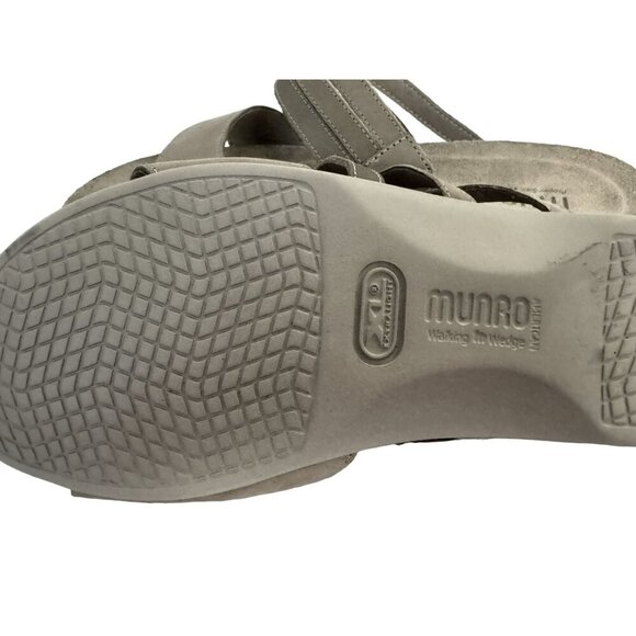 Munro CAMILA Sz 7WW Nubuck Slip-On Sandals Slides Taupe Combo NEW - Picture 7 of 9